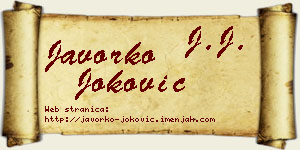 Javorko Joković vizit kartica